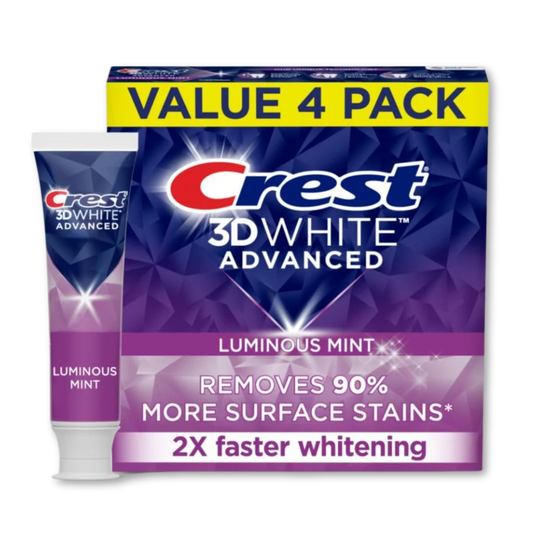 crest 3d white advanced whitening toothpaste value 4 pack