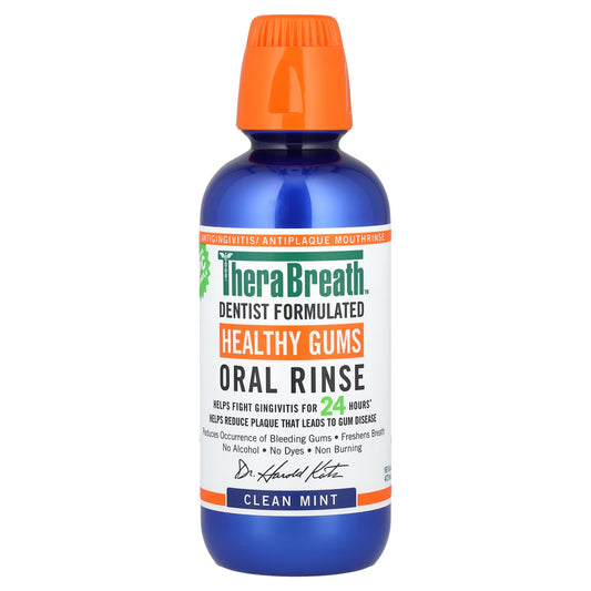 TheraBreath Healthy Gums Oral Rinse, Antigingivitis, Clean Mint Flavor 463mL