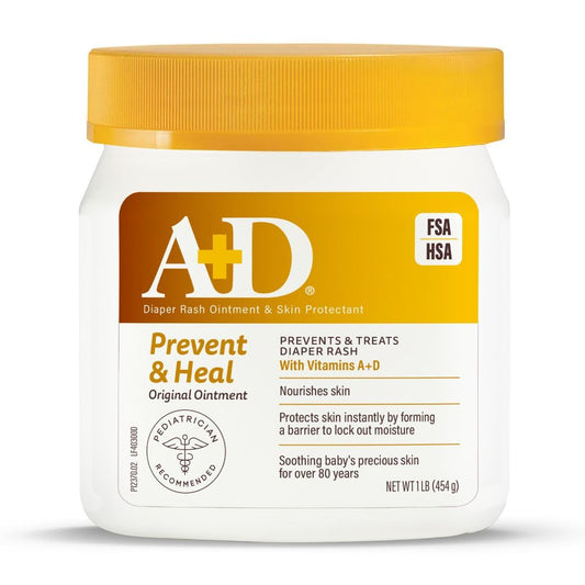 A+D Original Diaper Rash Ointment Prevents & Treats Diaper Rash 454g