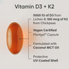 Sports Research Vitamin D3 + K2 Plant-Based Vitamin D 5000iu/125mcg