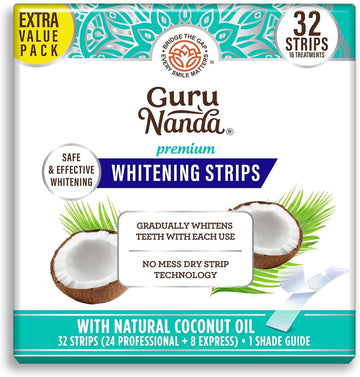 GuruNanda Teeth Whitening Strips Kit - 16-Day Treatment