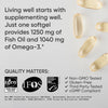 Sports Research® Omega-3 Fish Oil 1250mg - Triple Strength Fish Oil 90 Servings