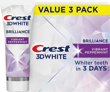 Crest 3D White Teeth Whitening Toothpaste for Adults 3 Pack Vibrant Peppermint