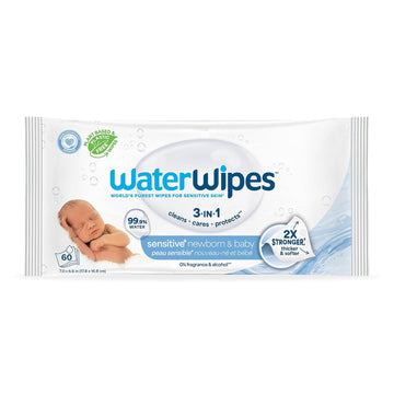 WaterWipes Sensitive+ Newborn & Baby Wipes 3-In-1 60ct