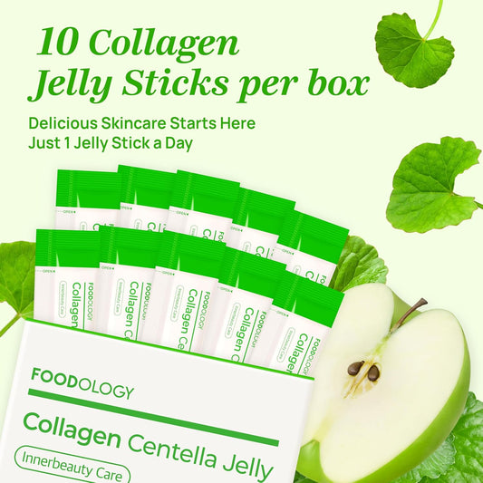 FOODOLOGY Collagen Centella Jelly (Green Apple) 10 Sticks