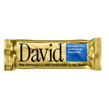 DAVID Chocolate Chip Cookie Dough PROTEIN BAR 28g Protein | 0g Sugar | 150 Calories