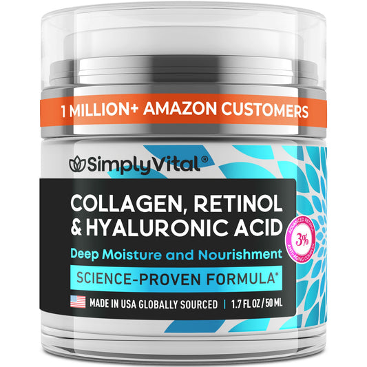 SimplyVital Anti-Aging Face Moisturizer with Retinol, Collagen & Hyaluronic Acid 50ml
