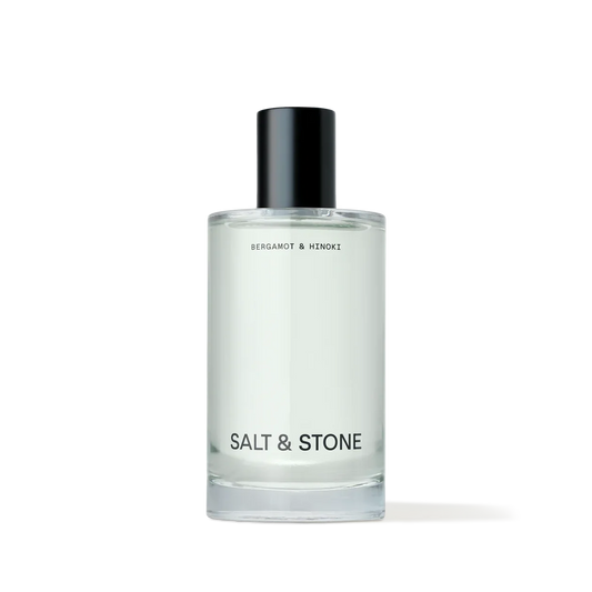 Salt & Stone Body Mist, Bergamot & Hinoki Scent, Skincare Infused Hair & Body Spray for Women and Men, Hydrating Fragrance with Glycerin and Red Algae, Vegan, Cruelty Free, 100ml