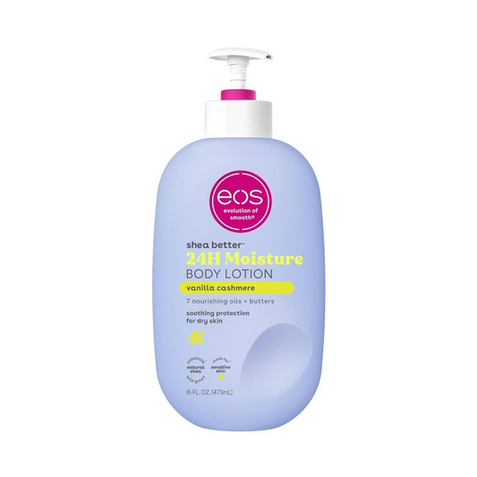 eos Shea Butter Body Lotion- Vanilla Cashmere, 24-Hour Moisture Skin Care, Lightweight & Non-Greasy, Made with Natural Shea, Vegan, 16 fl oz