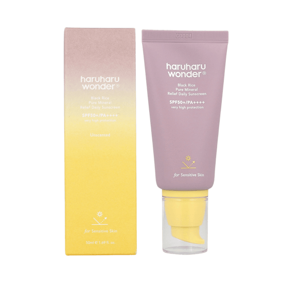 haruharu wonder Black Rice Pure Mineral Relief Daily Sunscreen SPF50+ PA++++ 50ml for sensitive skin, lightweight and nourishing