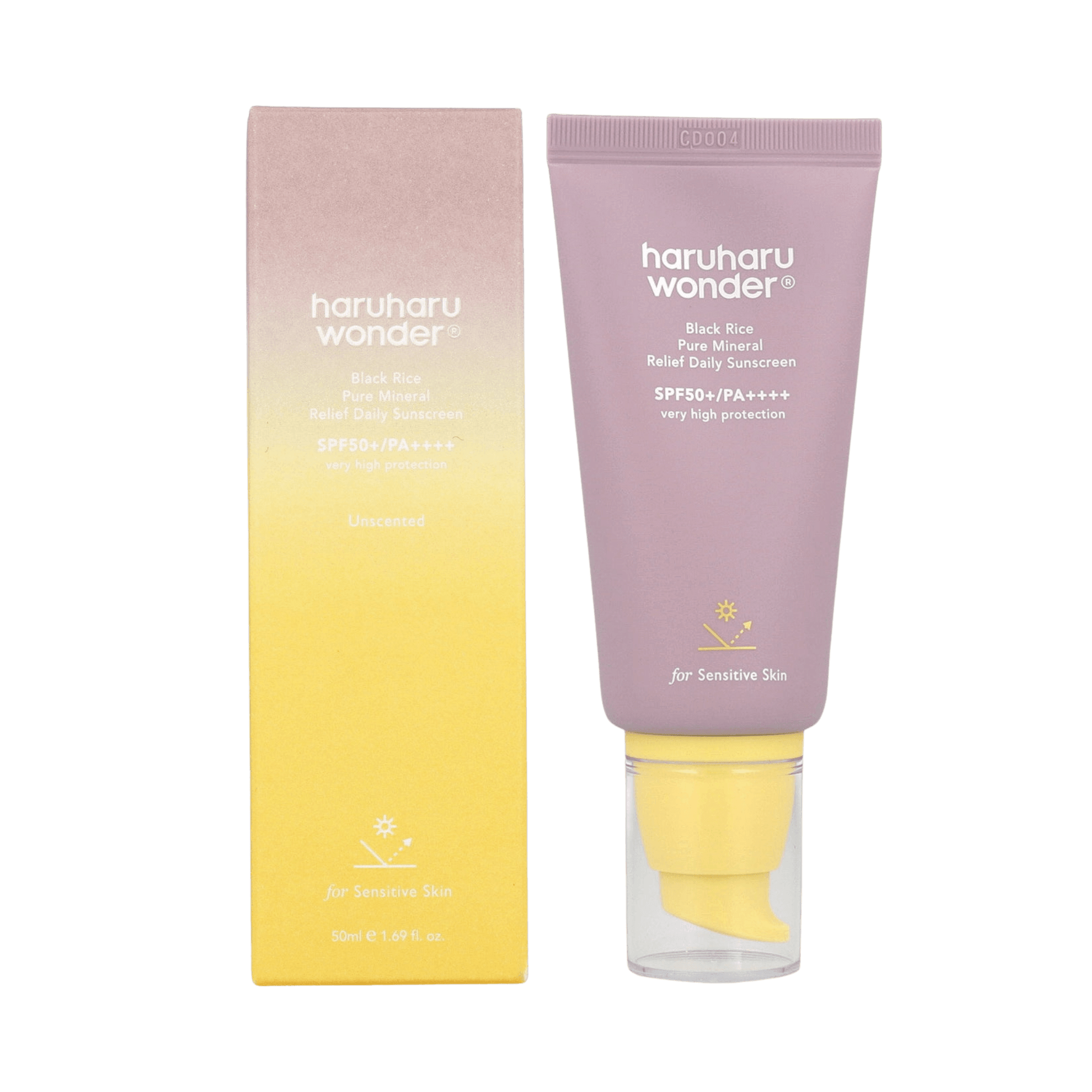 haruharu wonder Black Rice Pure Mineral Relief Daily Sunscreen SPF50+ PA++++ 50ml for sensitive skin, lightweight and nourishing