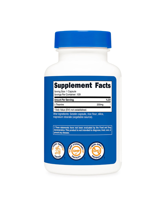 Nutricost L-Theanine 200mg, 120 Capsules, Double Strength, Gluten Free