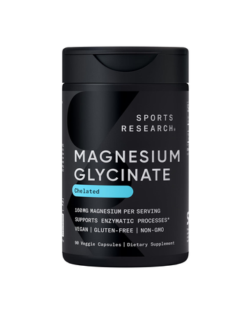 Sports Research® Magnesium Glycinate 160mg, 90 Veggie Capules