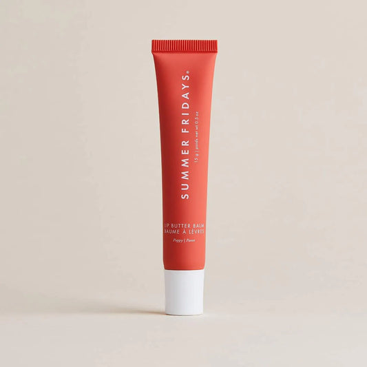 Summer Fridays  Lip Butter Balm Treatment for Hydration + Nourishing Shine  Poppy - sheer citrus coral