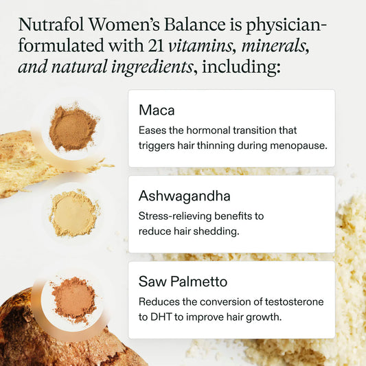 Nutrafol WOMEN’S BALANCE 45+ Hair Growth Supplements & Serum Gift Set for Thinning Hair